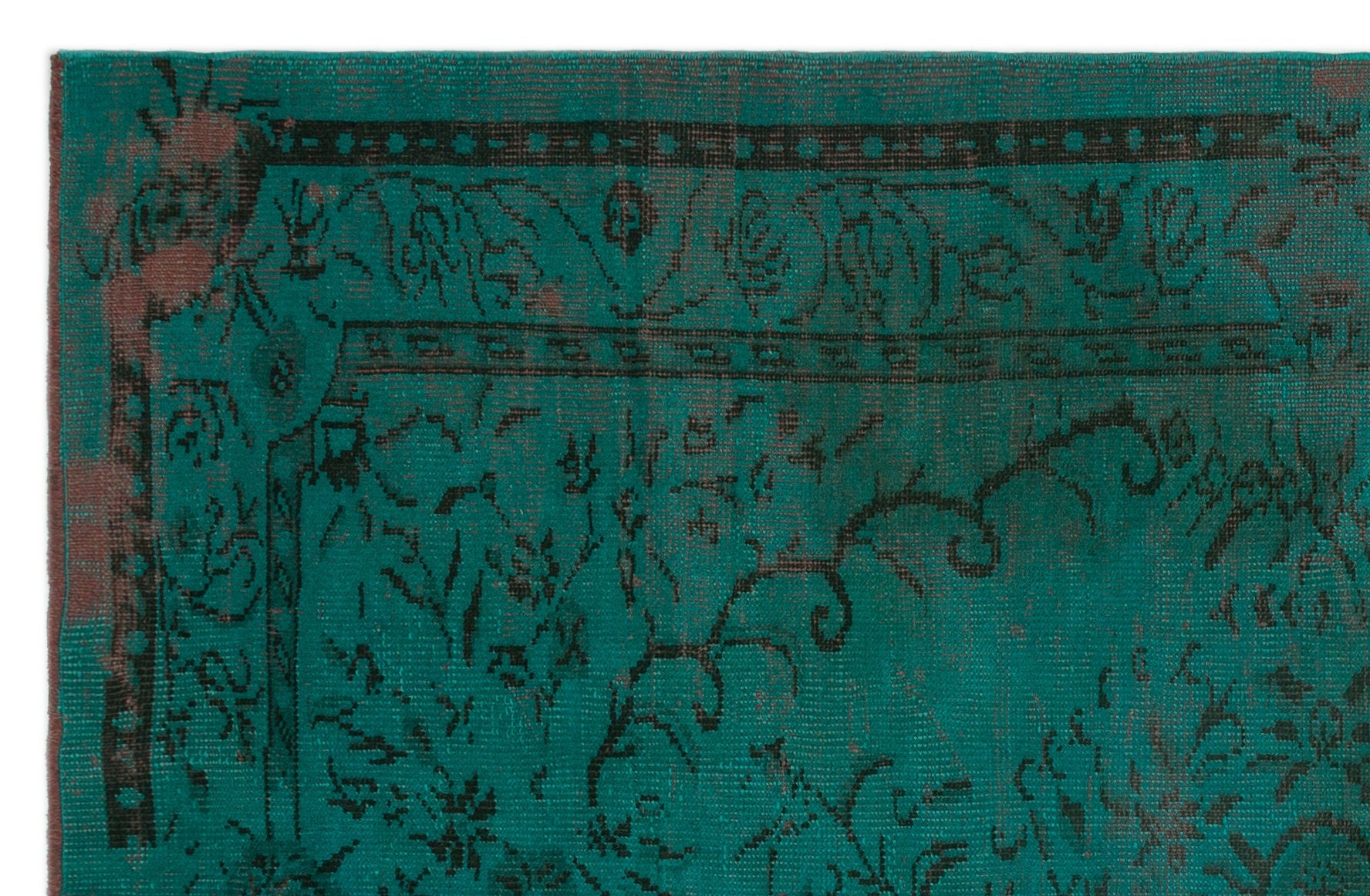 Atina Turquoise Vintage Wool Handmade Area Rug 5'0" x 9'4"
