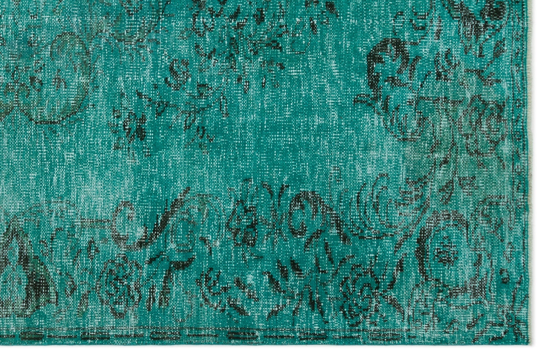 Atina Turquoise Vintage Wool Handmade Area Rug 5'8" x 8'10"