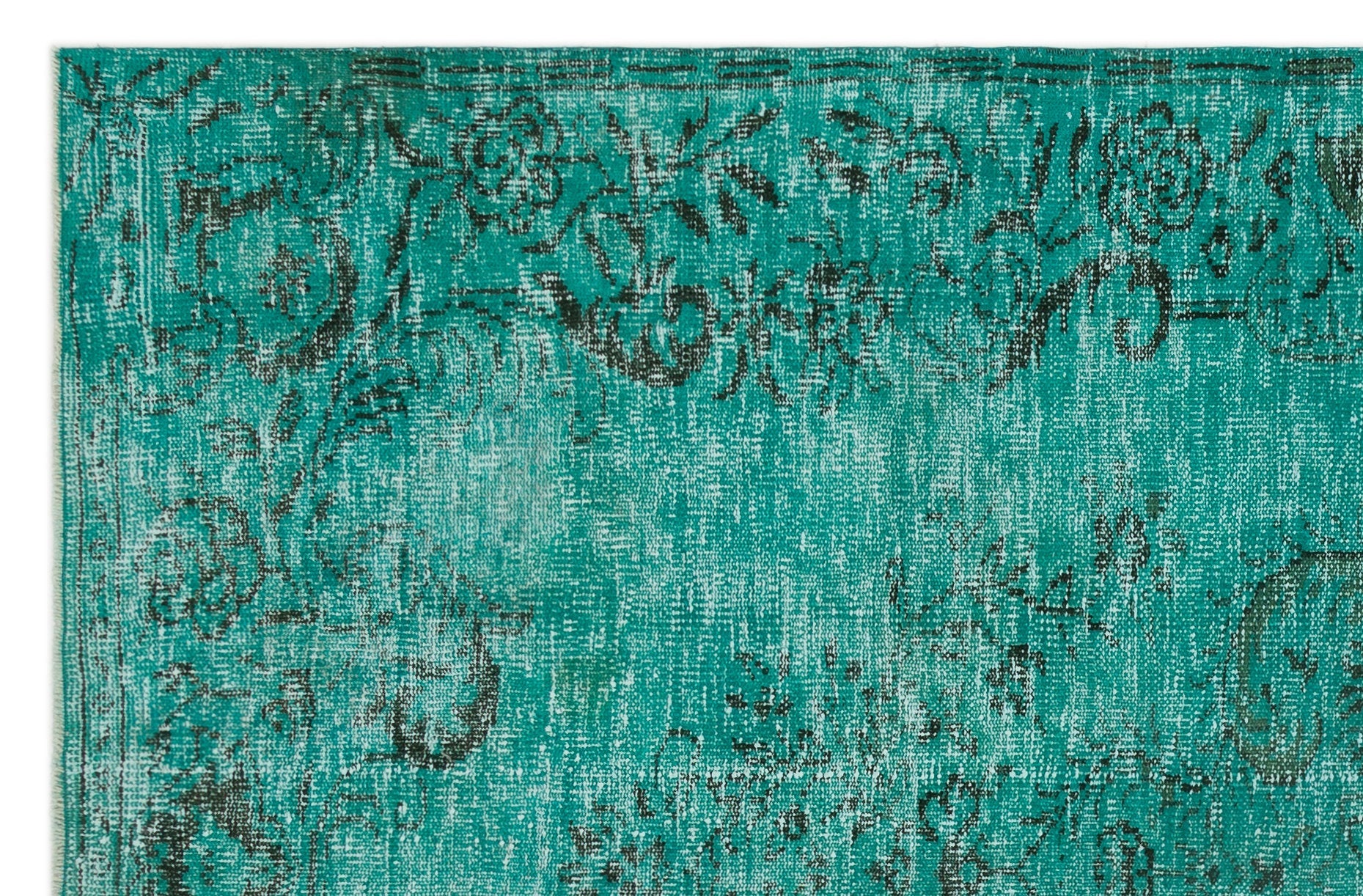 Atina Turquoise Vintage Wool Handmade Area Rug 5'8" x 8'10"
