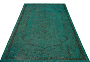 Atina Green Vintage Wool Handmade Area Rug 5'3" x 8'7"