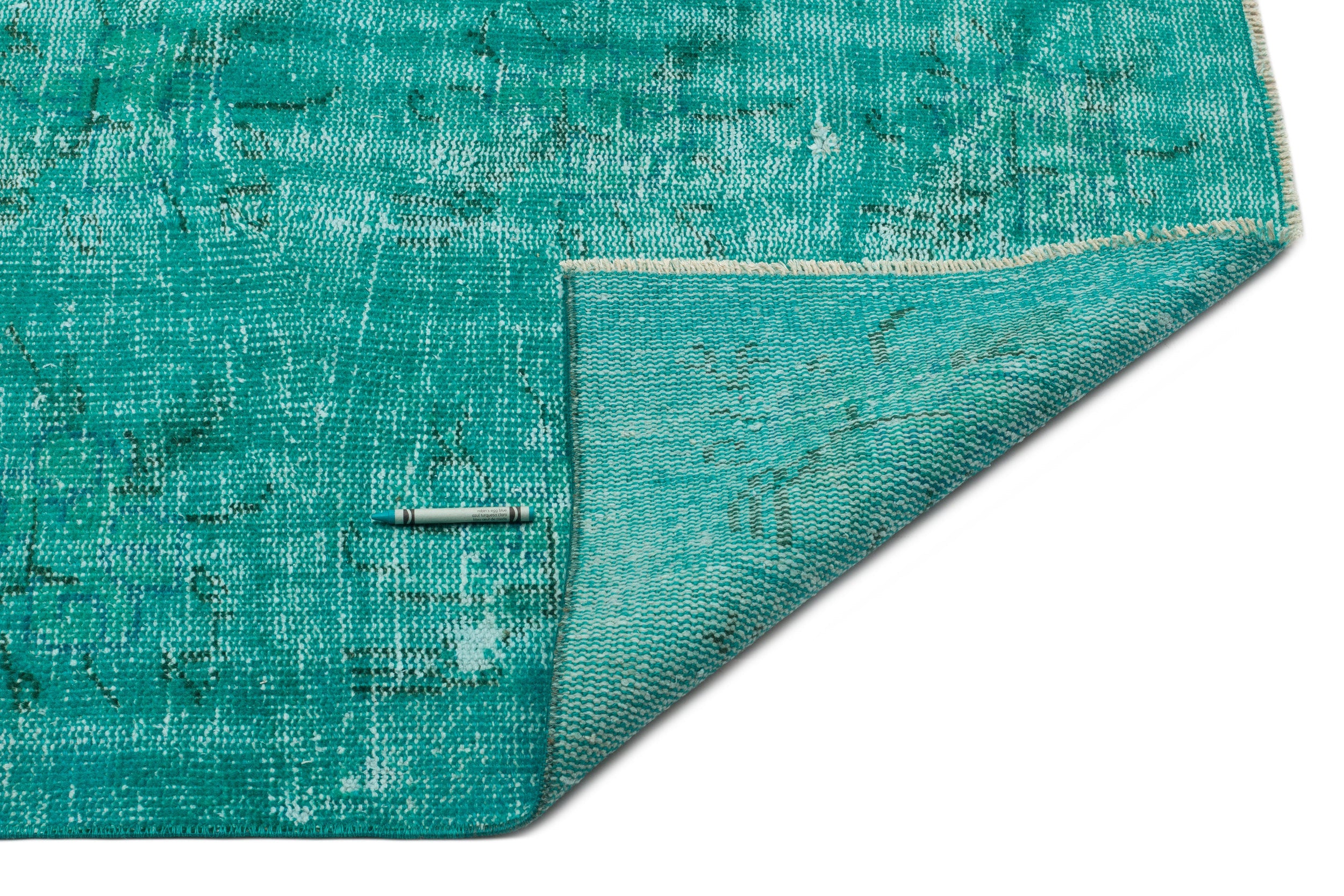 Atina Turquoise Vintage Wool Handmade Area Rug 6'1" x 9'7"