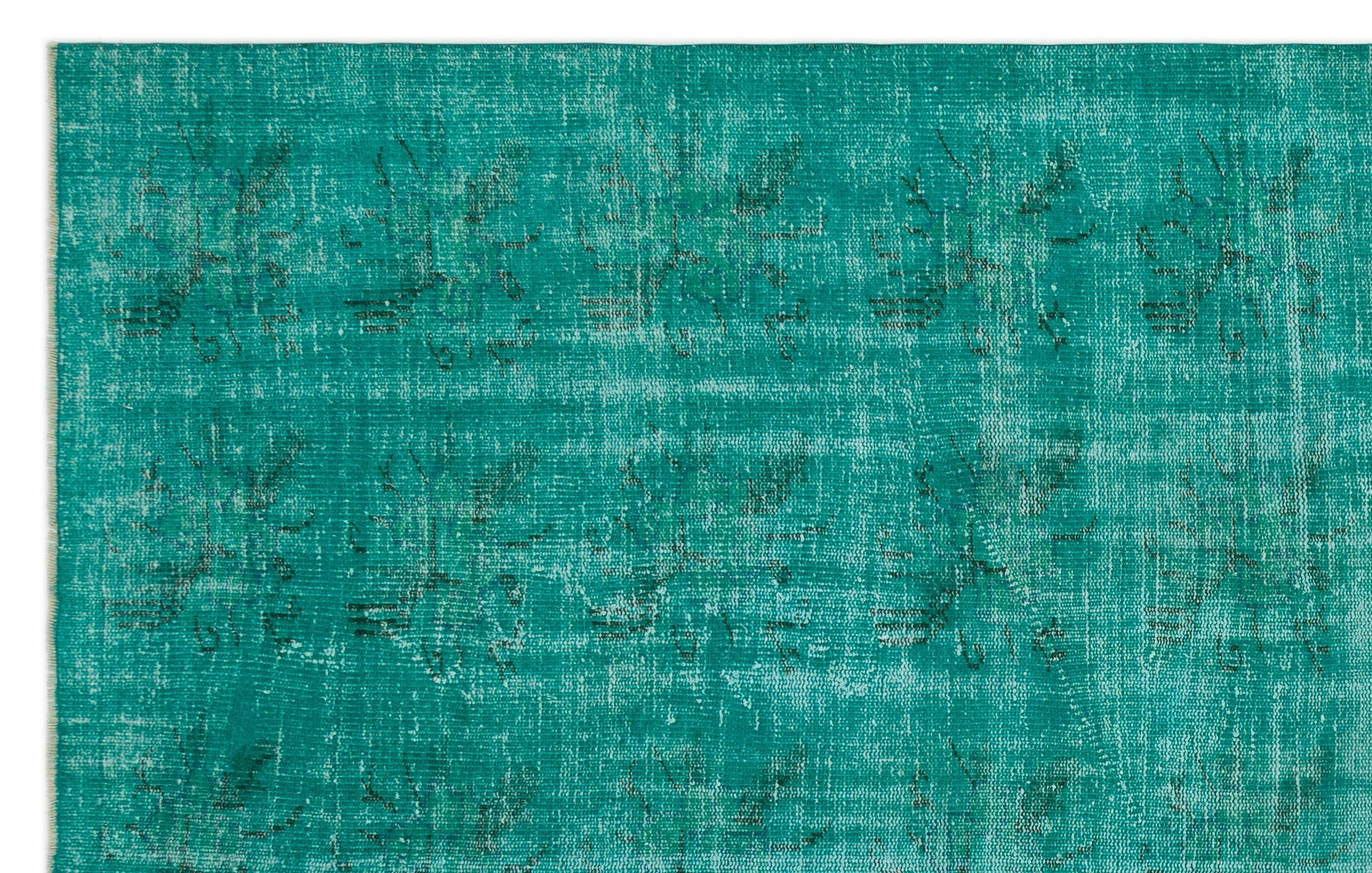 Atina Turquoise Vintage Wool Handmade Area Rug 6'1" x 9'7"