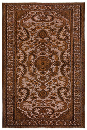Purplea Brown Vintage Wool Handmade Area Rug 5'7" x 8'4"