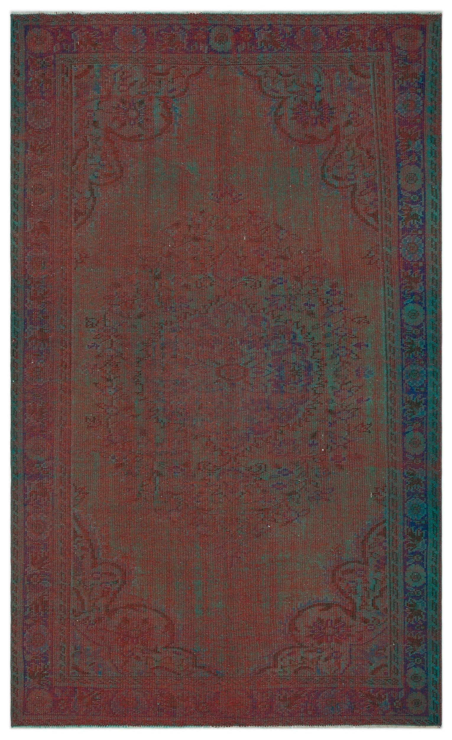 Atina Brown Vintage Wool Handmade Area Rug 5'7" x 8'11"