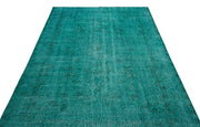 Atina Turquoise Vintage Wool Handmade Area Rug 5'6" x 8'10"
