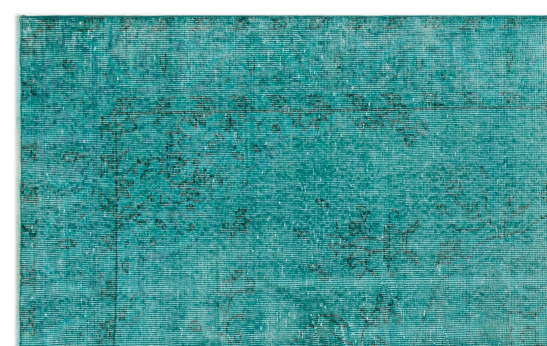 Atina Turquoise Vintage Wool Handmade Area Rug 5'6" x 8'10"