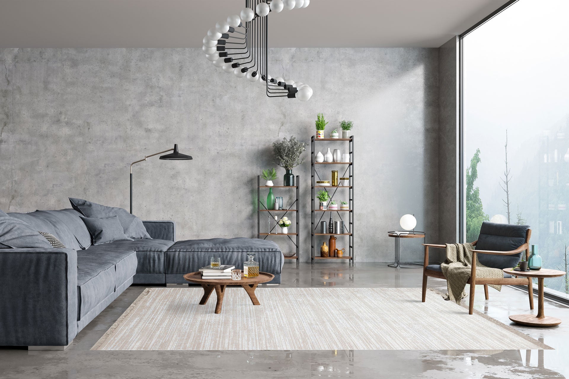 Modern Machine Made Rug – Beige Area Rug | Dustproof Washable Non Slip Carpet