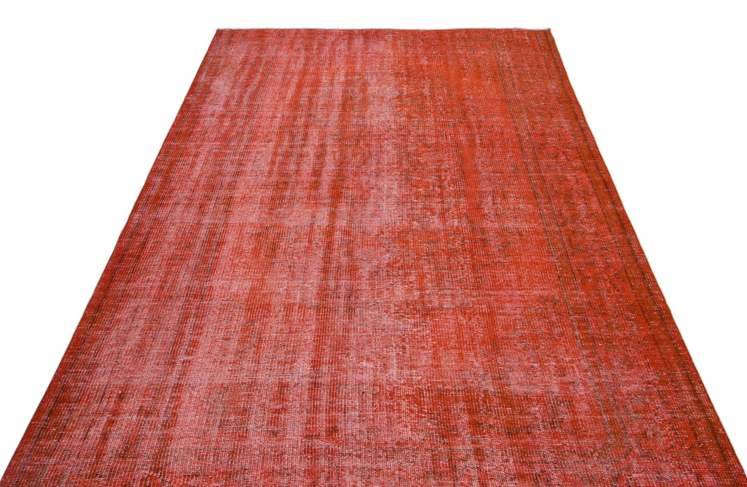 Atina Orange Vintage Wool Handmade Area Rug 5'9" x 9'5"