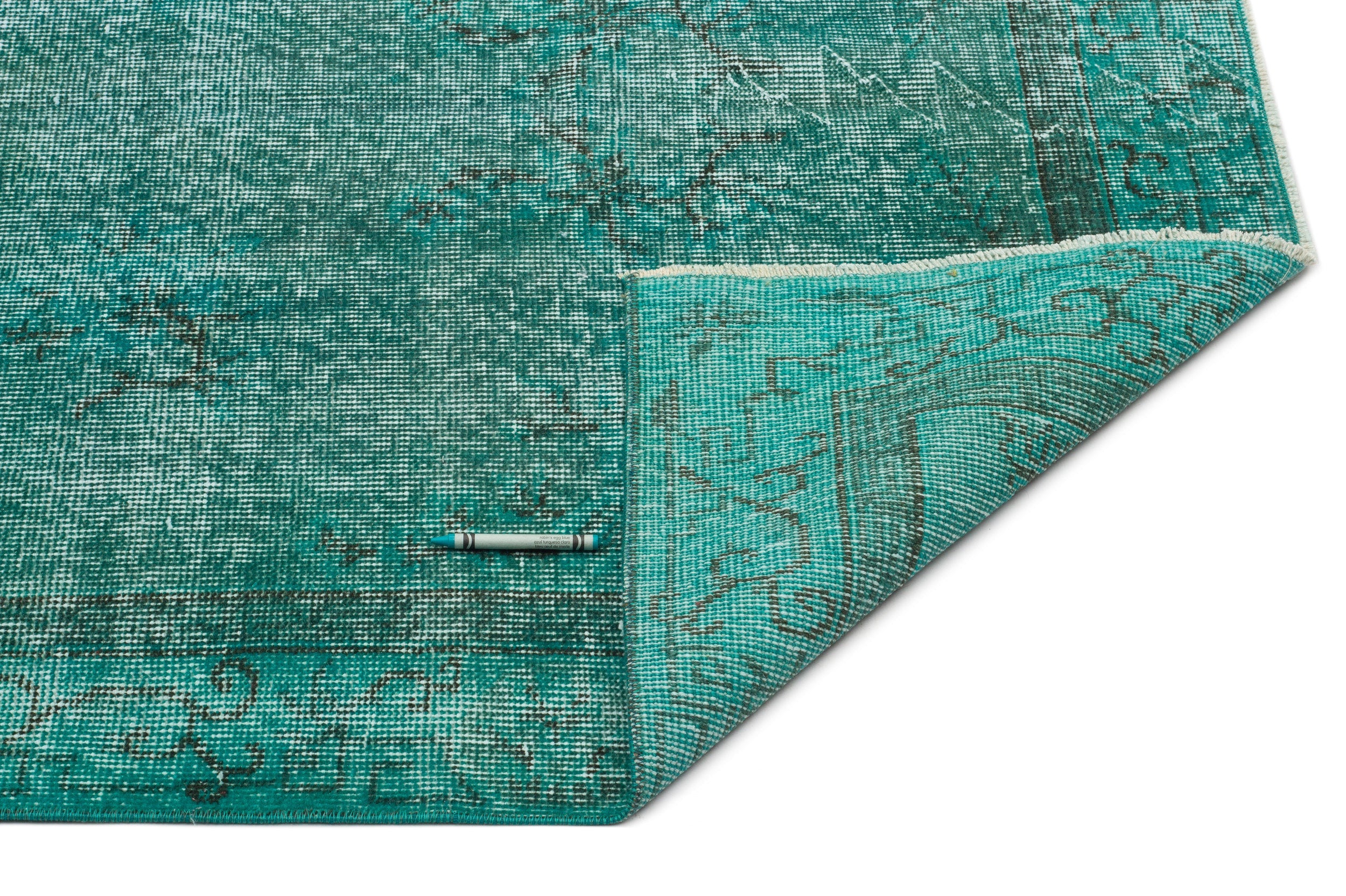 Atina Turquoise Vintage Wool Handmade Area Rug 3'9" x 6'9"