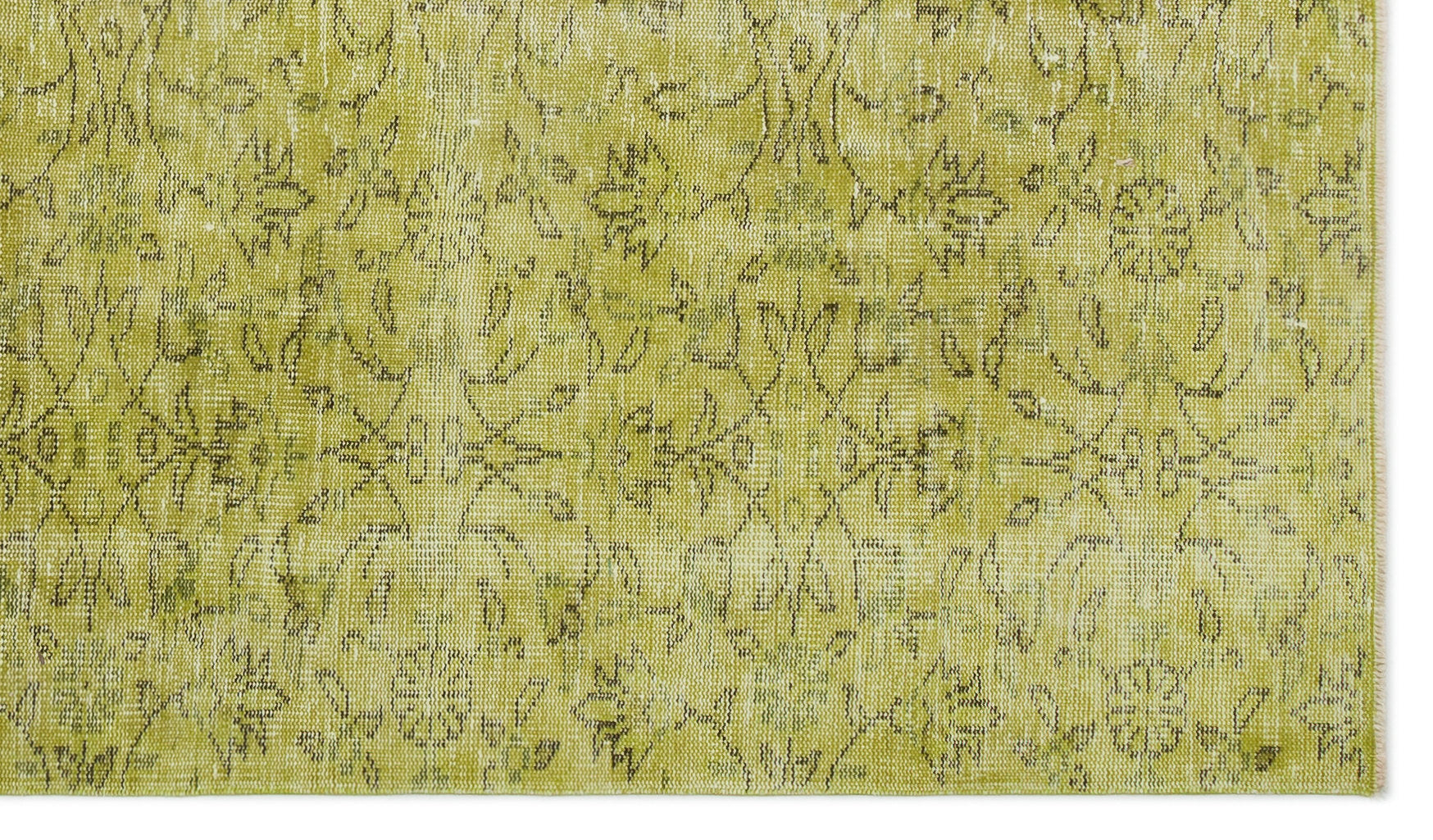 Atina Yellow Vintage Wool Handmade Area Rug 4'9" x 8'2"