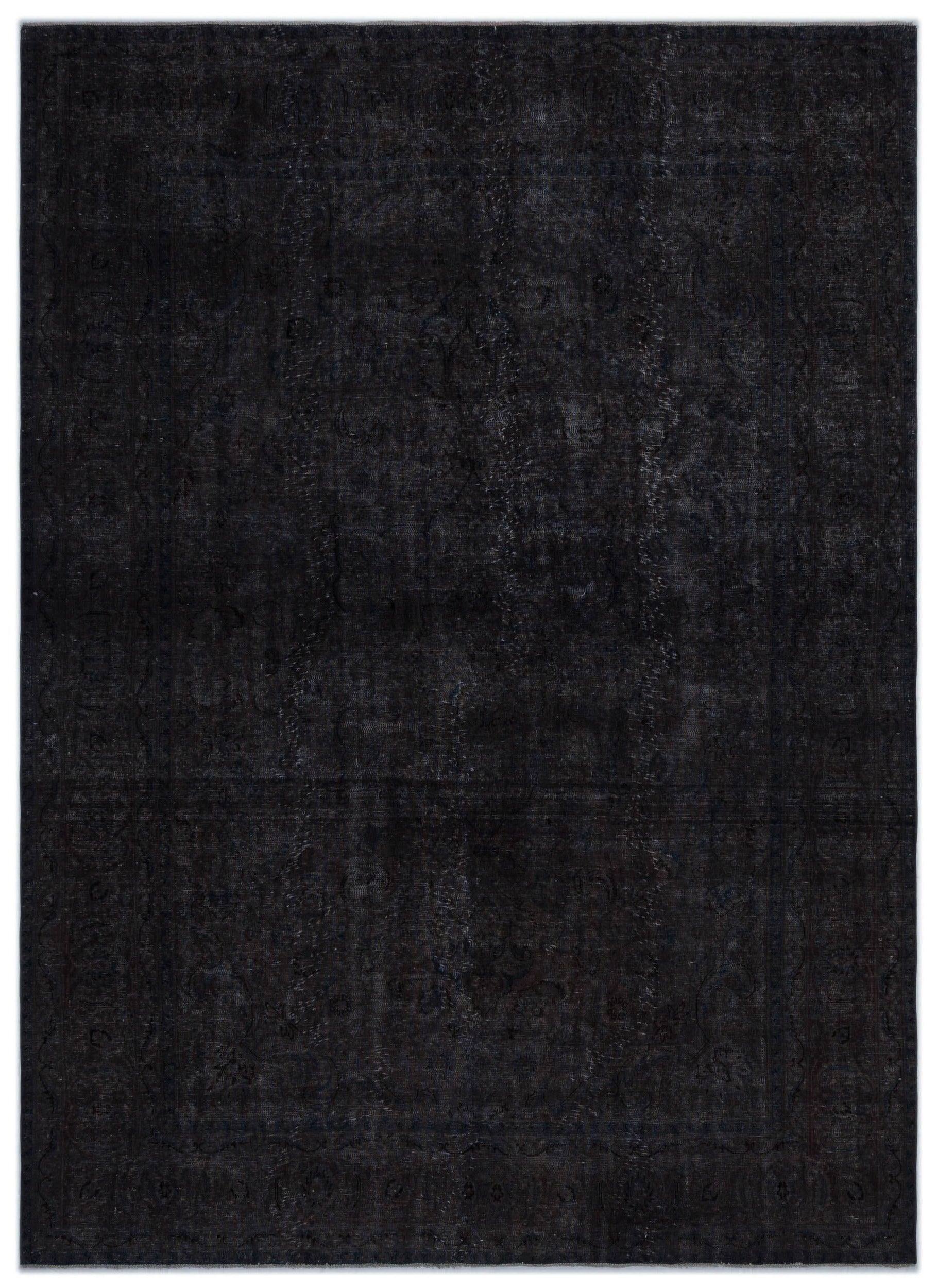 Epir Grey Vintage Wool Handmade Area Rug 7'9" x 10'9"