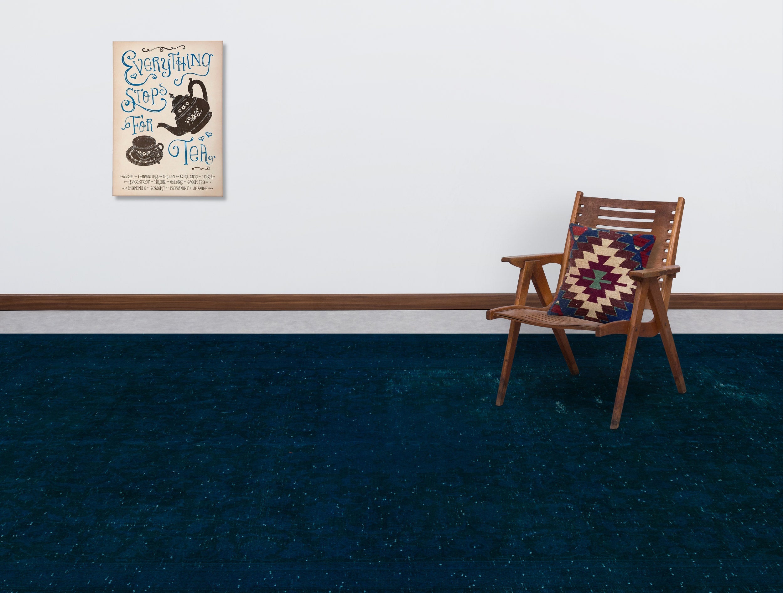 Epir Turquoise Vintage Wool Handmade Area Rug 9'0" x 12'4"