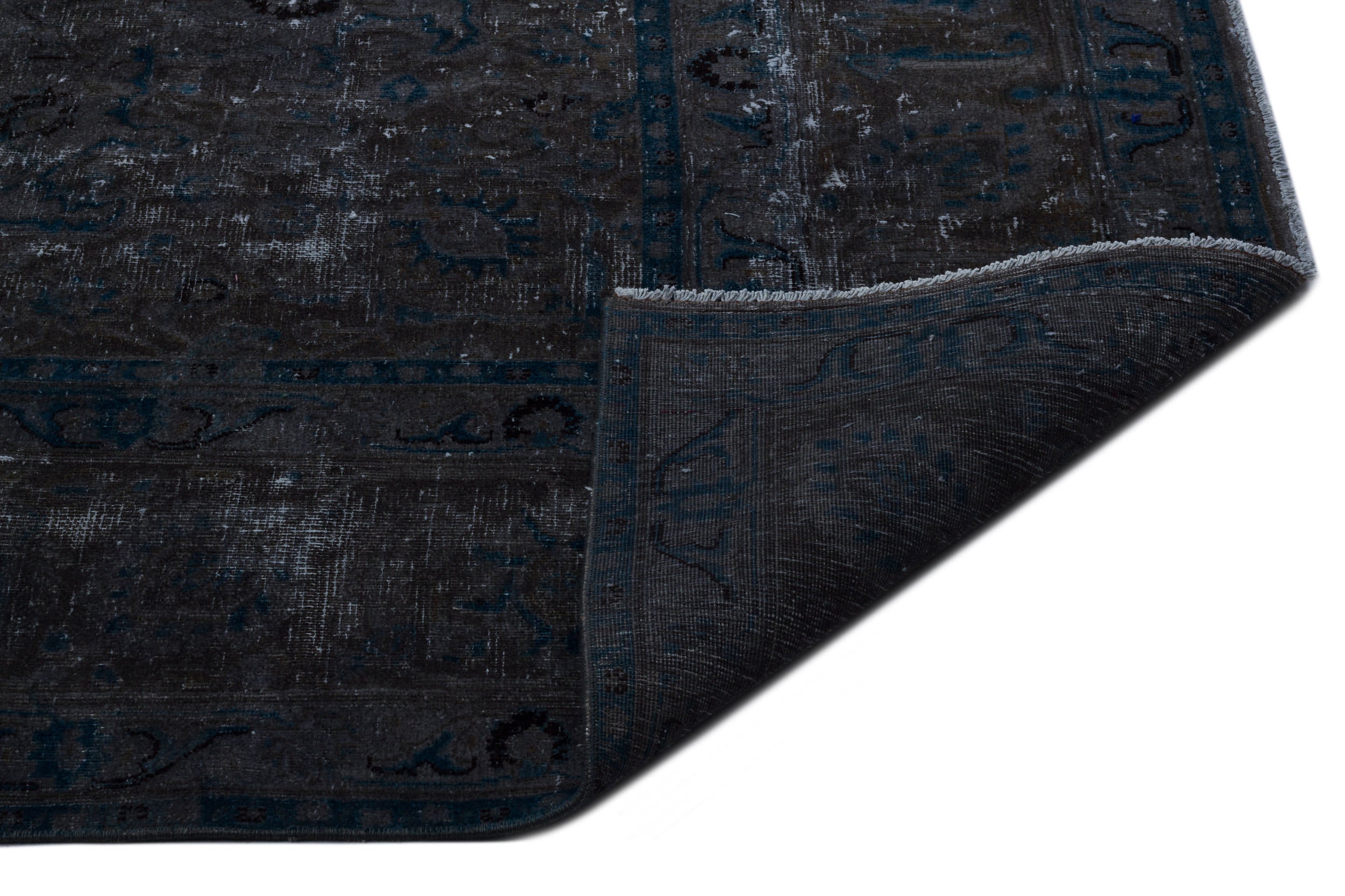 Epir Grey Vintage Wool Handmade Area Rug 9'7" x 12'7"