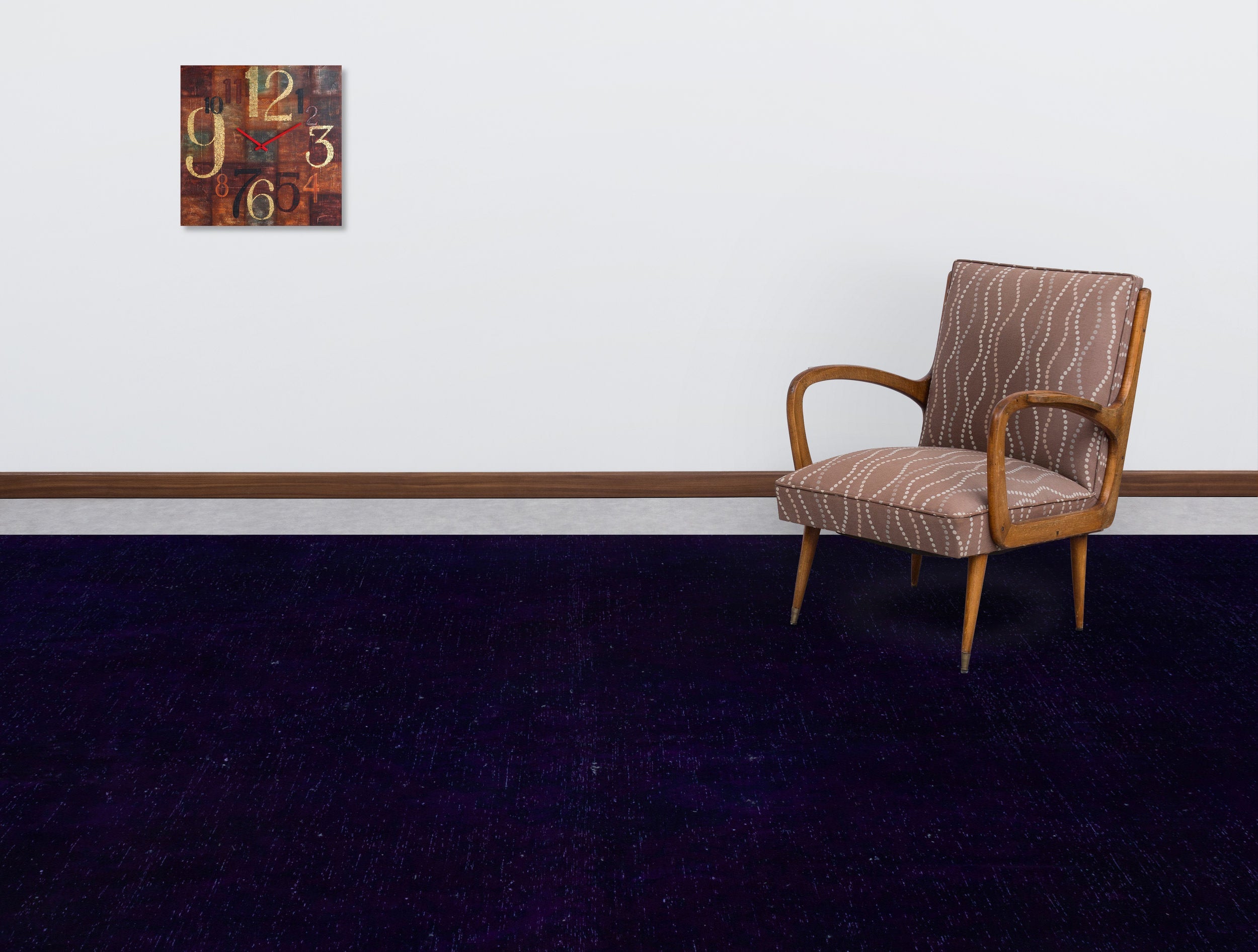 Epir Purple Vintage Wool Handmade Area Rug 9'9" x 13'7"