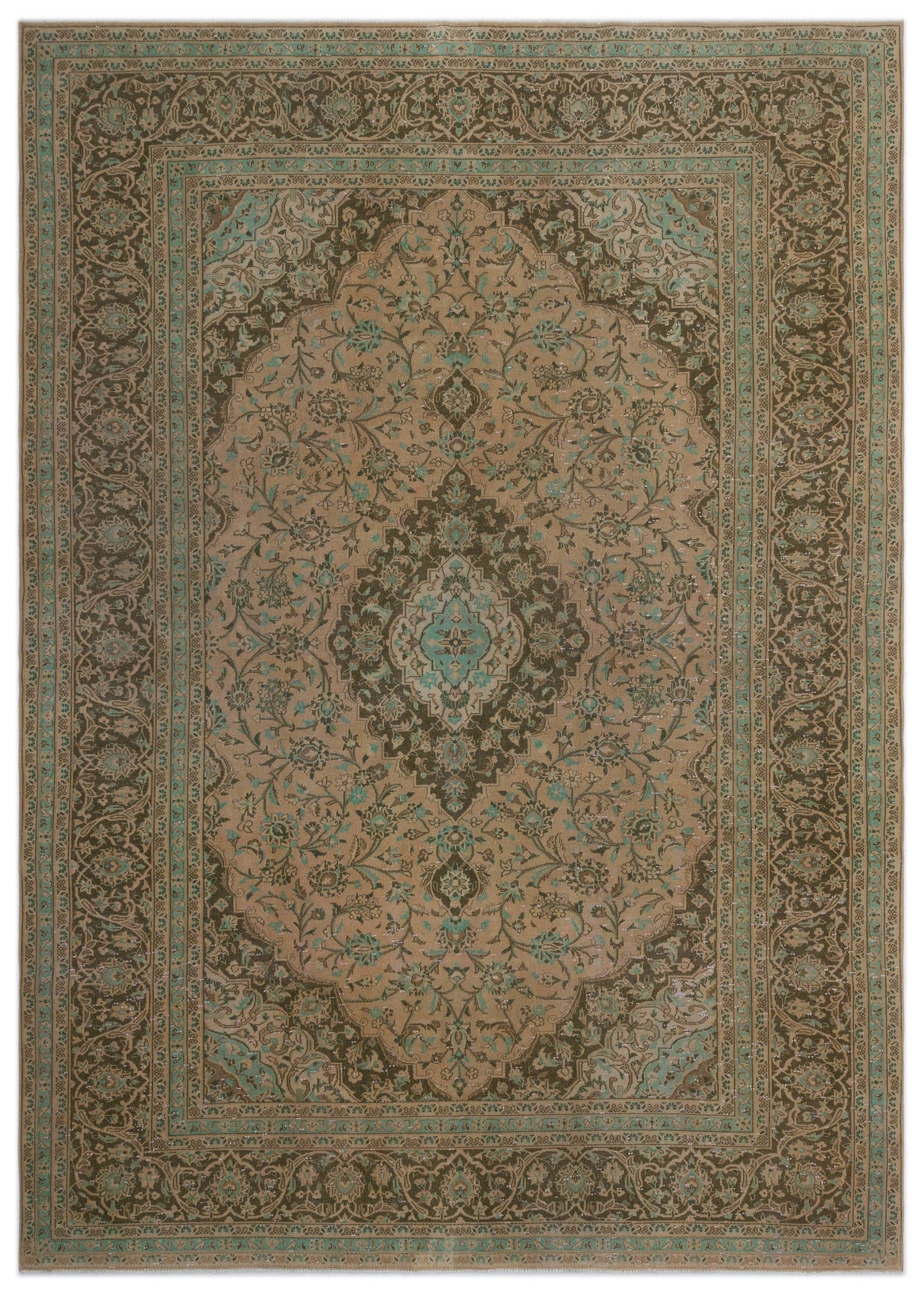 Epir Beige Vintage Wool Handmade Area Rug 8'1" x 11'4"