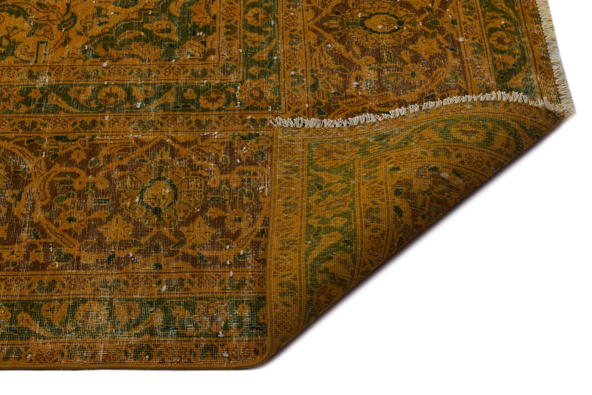 Epir Yellow Vintage Wool Handmade Area Rug 10'0" x 13'7"