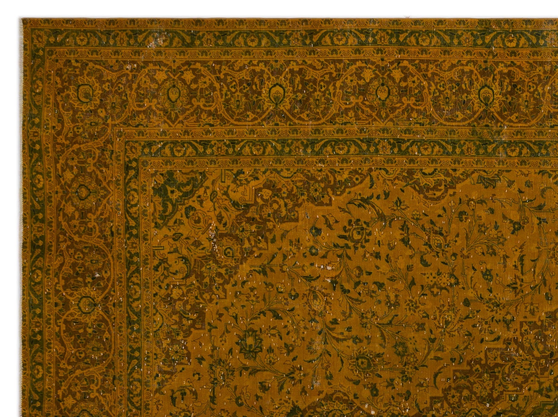 Epir Yellow Vintage Wool Handmade Area Rug 10'0" x 13'7"