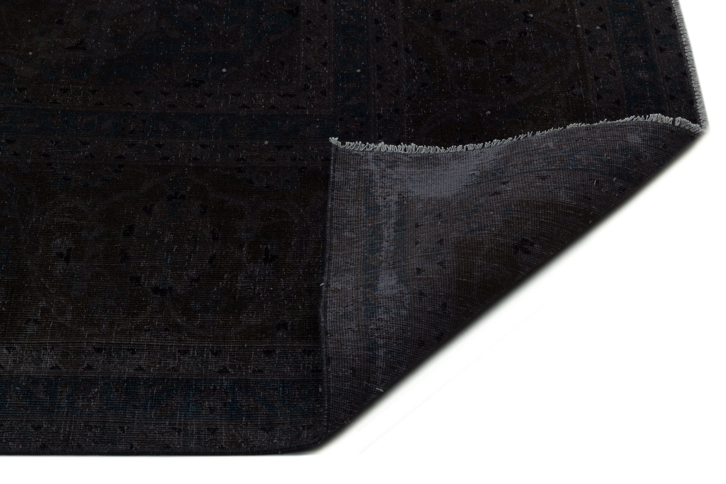 Epir Black Vintage Wool Handmade Area Rug 9'8" x 12'11"