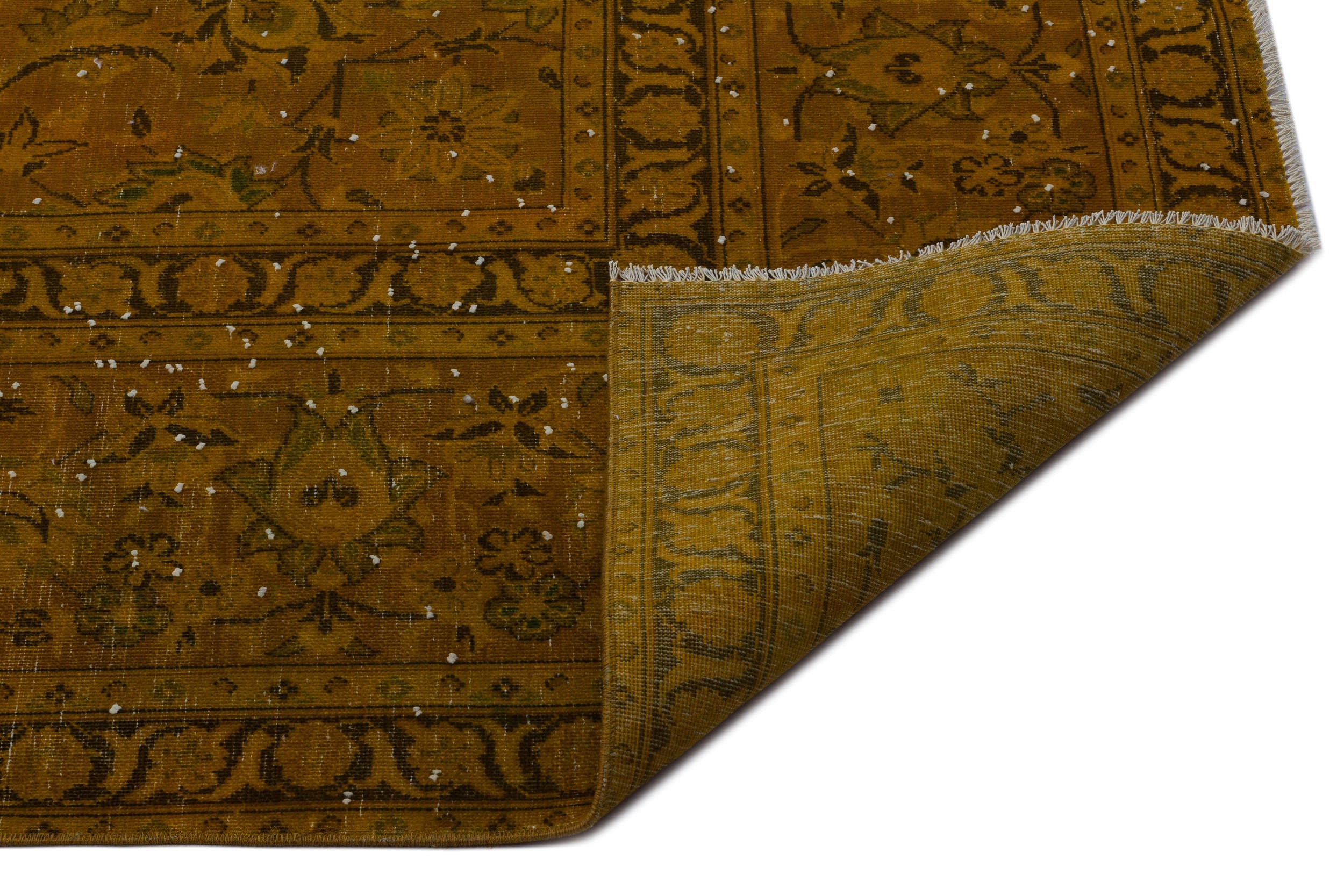 Epir Yellow Vintage Wool Handmade Area Rug 9'8" x 13'4"