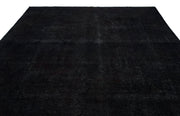 Epir Black Vintage Wool Handmade Area Rug 9'11" x 12'10"
