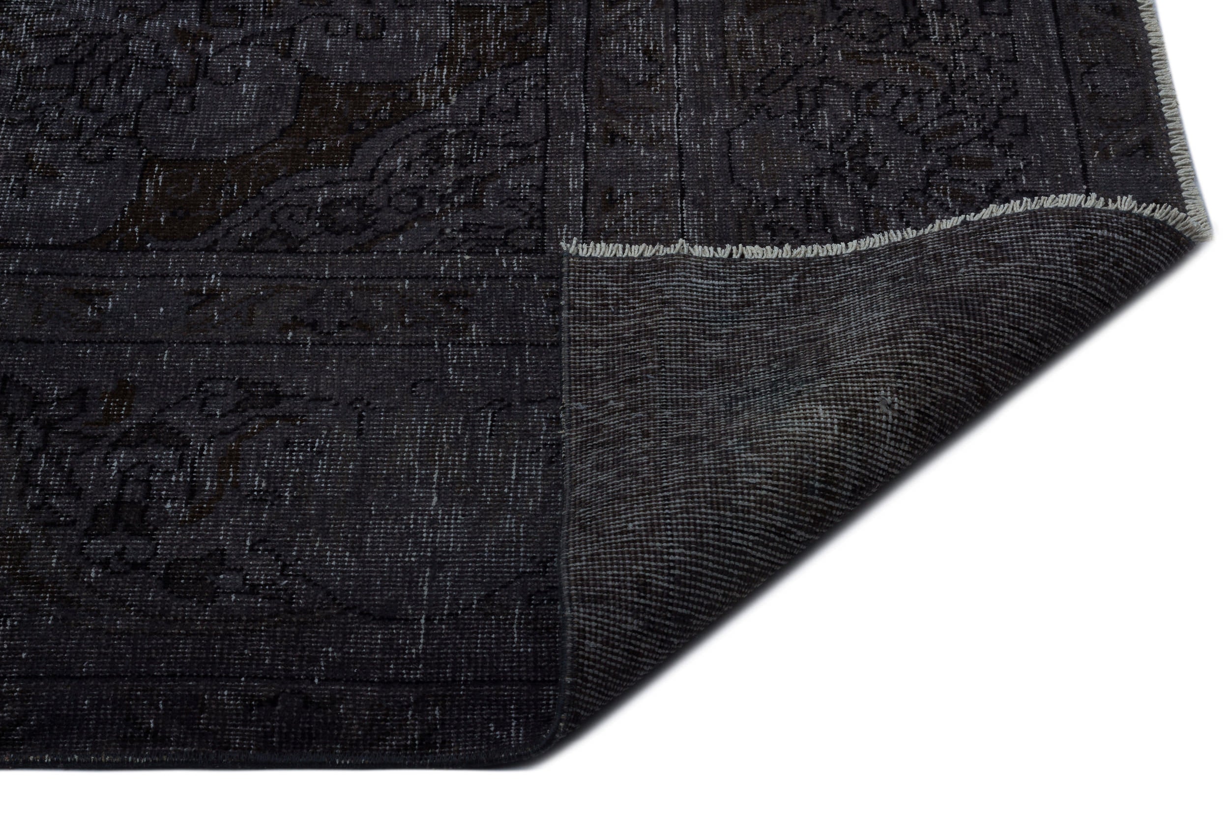 Epir Black Vintage Wool Handmade Area Rug 9'4" x 12'0"