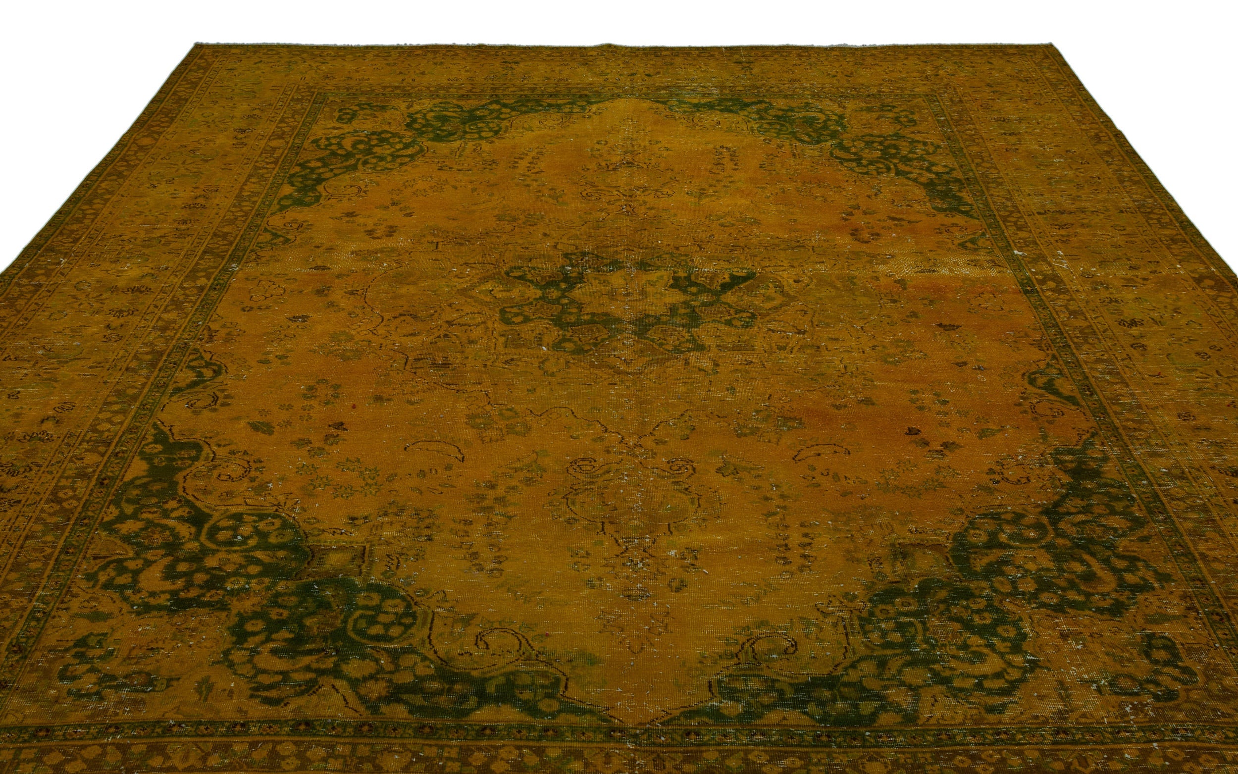 Epir Yellow Vintage Wool Handmade Area Rug 9'9" x 12'6"