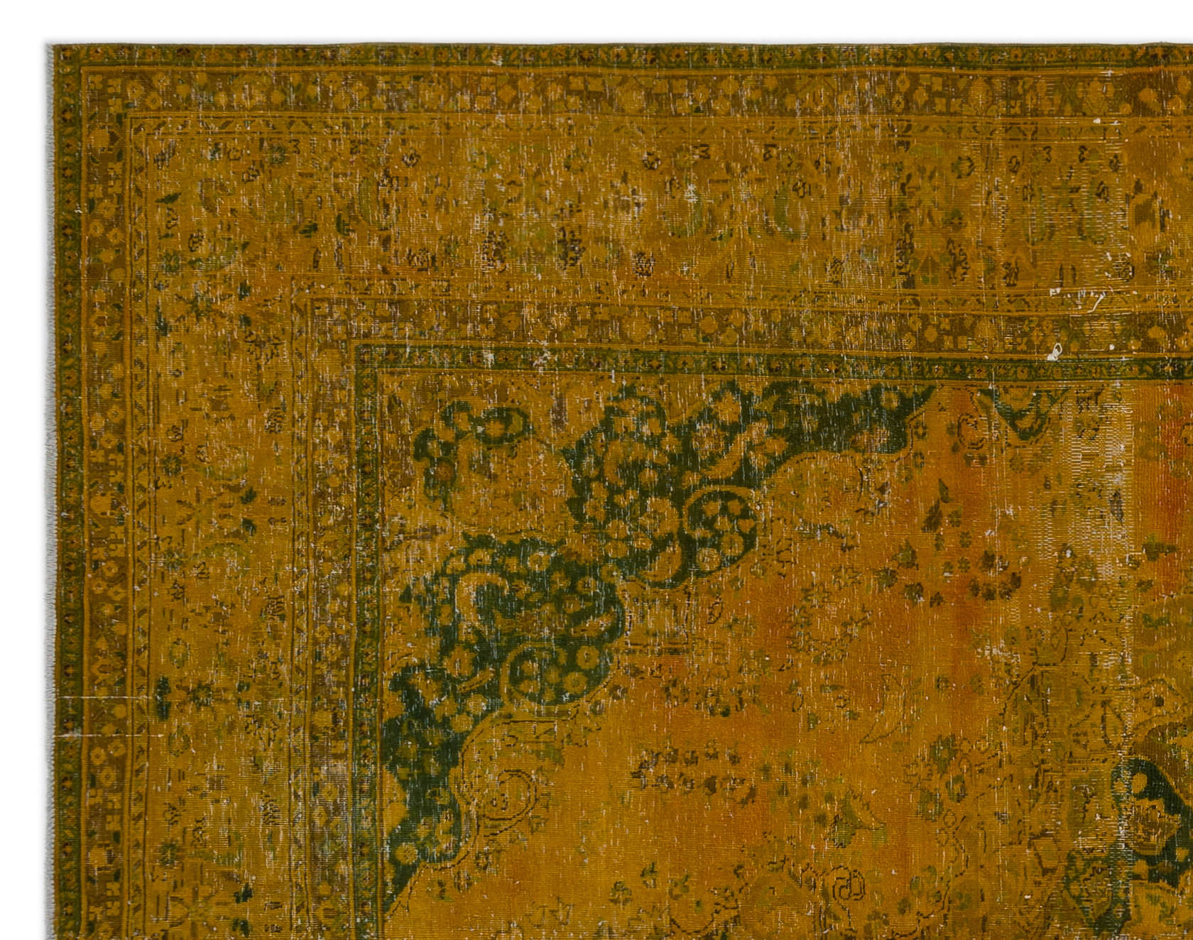 Epir Yellow Vintage Wool Handmade Area Rug 9'9" x 12'6"