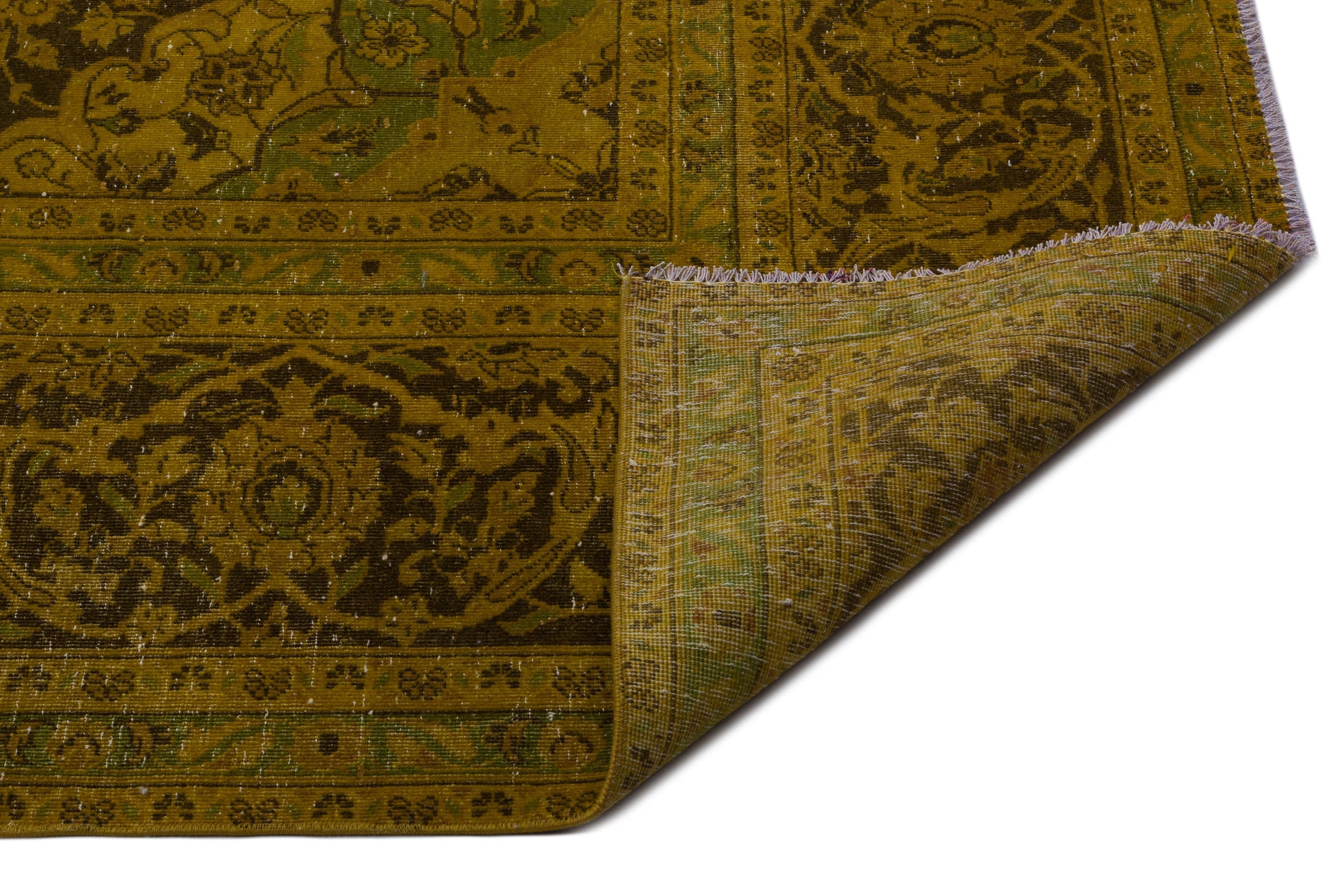 Epir Yellow Vintage Wool Handmade Area Rug 9'6" x 12'10"