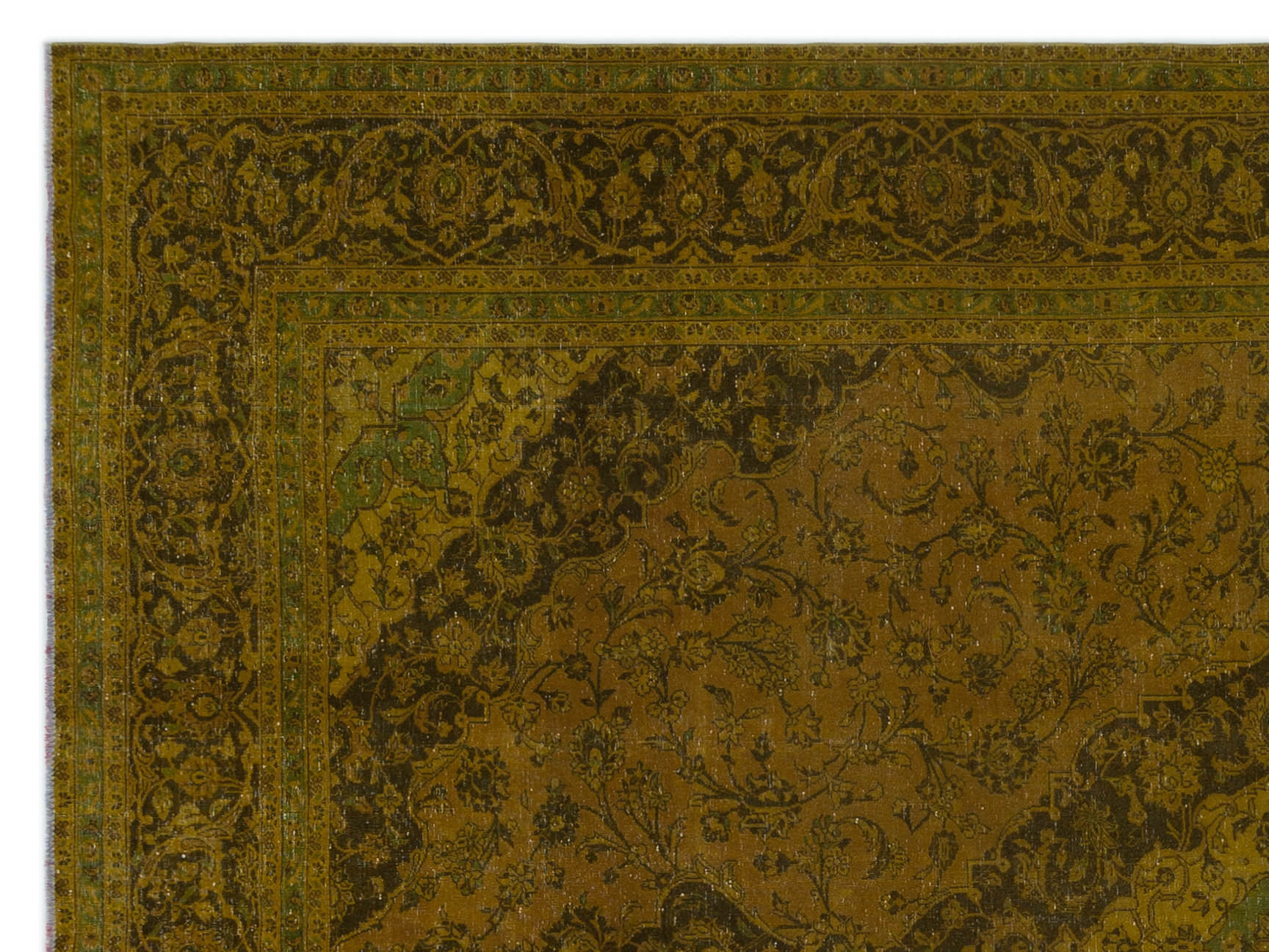 Epir Yellow Vintage Wool Handmade Area Rug 9'6" x 12'10"