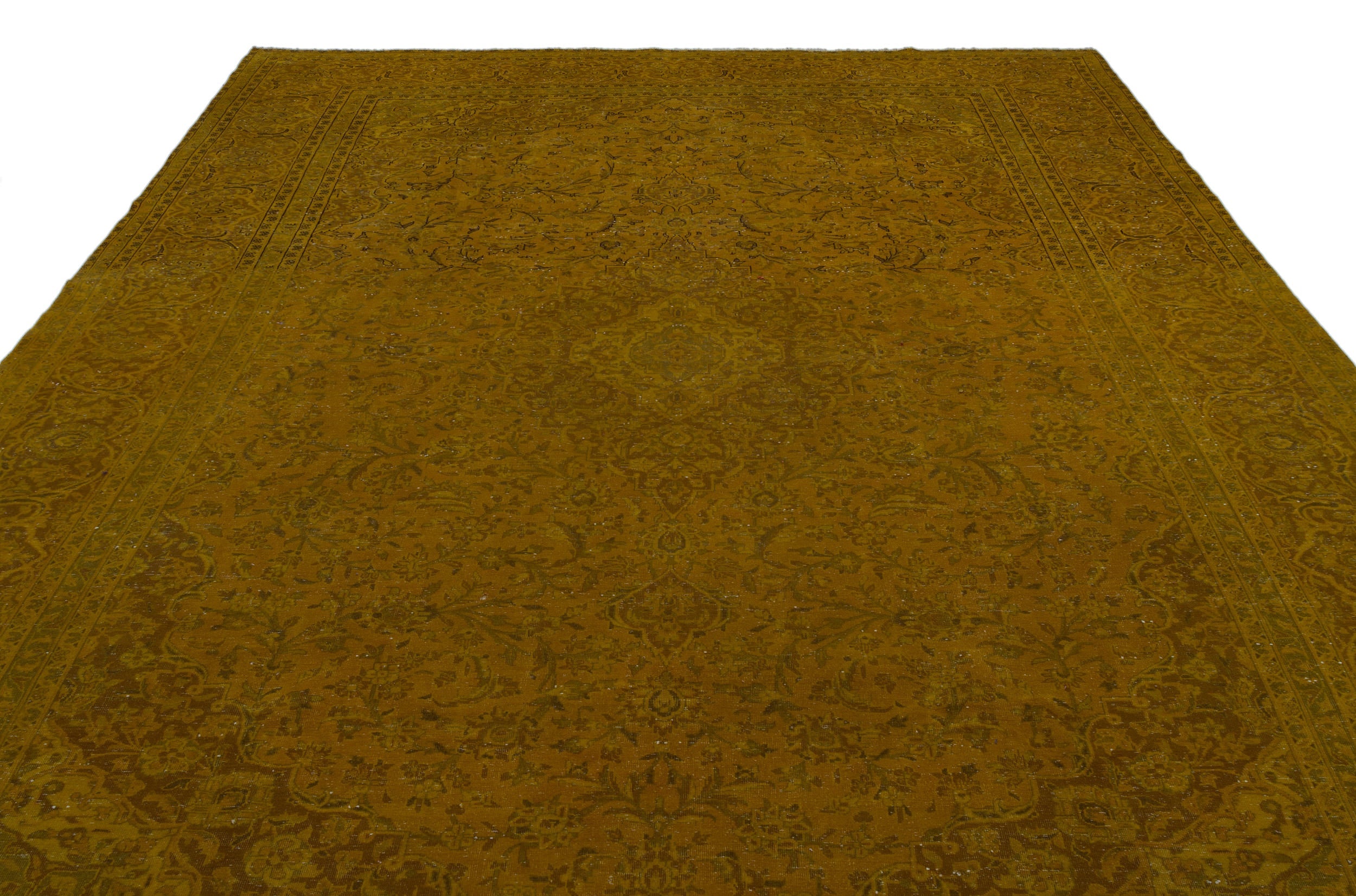 Epir Yellow Vintage Wool Handmade Area Rug 9'3" x 14'2"