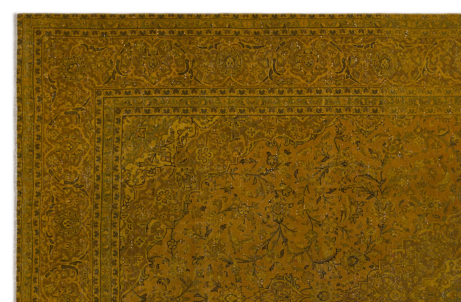 Epir Yellow Vintage Wool Handmade Area Rug 9'3" x 14'2"