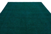 Epir Turquoise Vintage Wool Handmade Area Rug 9'0" x 12'6"