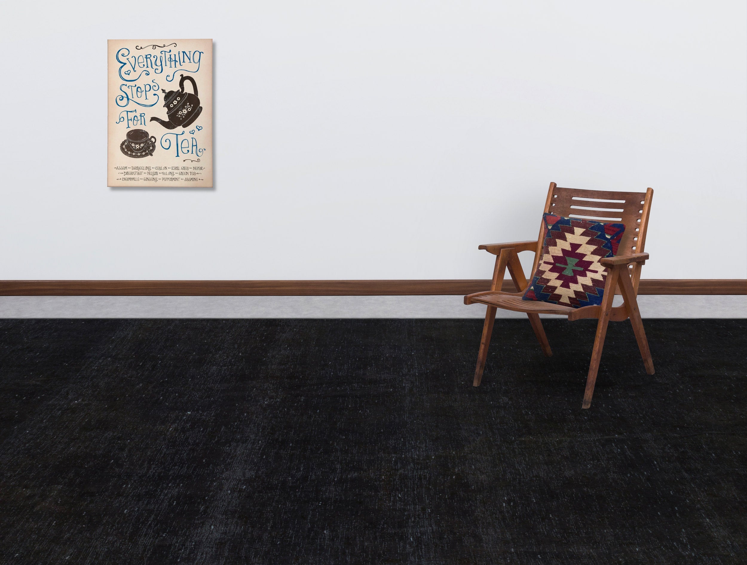 Epir Black Vintage Wool Handmade Area Rug 9'8" x 13'0"