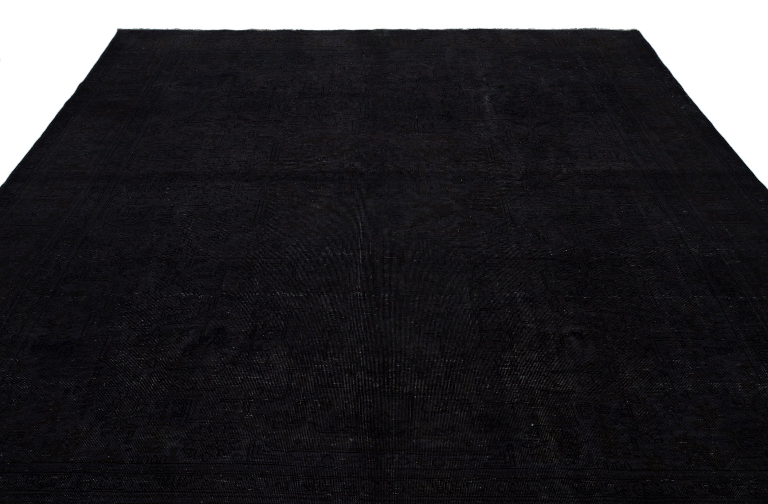 Epir Black Vintage Wool Handmade Area Rug 9'8" x 12'6"