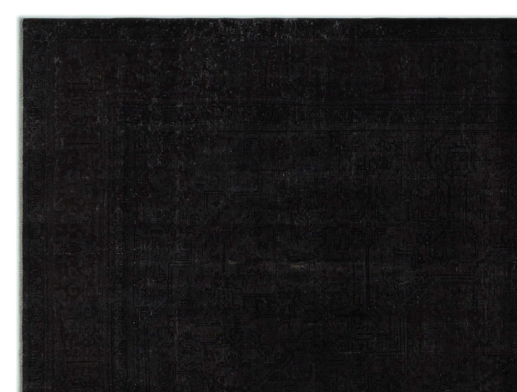 Epir Black Vintage Wool Handmade Area Rug 9'8" x 12'6"