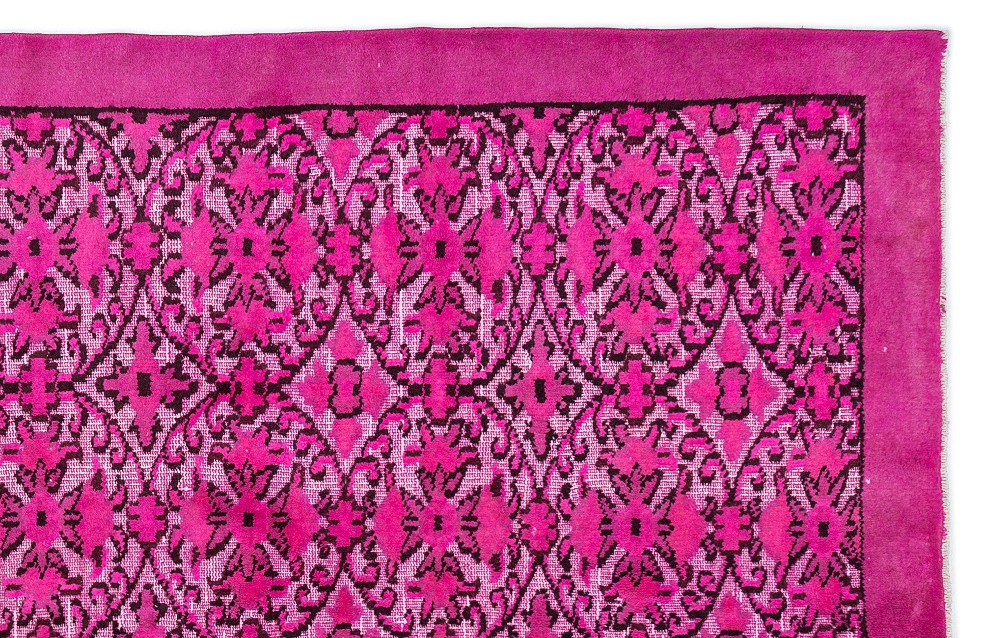 Purplea Pink Vintage Wool Handmade Area Rug 6'2" x 9'8"