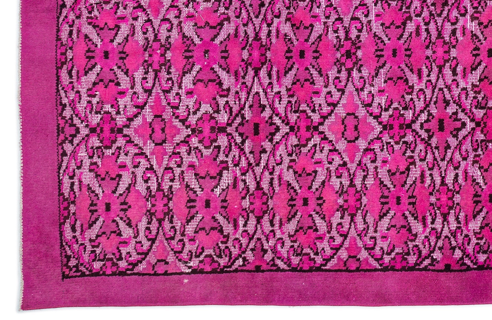 Purplea Pink Vintage Wool Handmade Area Rug 6'2" x 9'8"