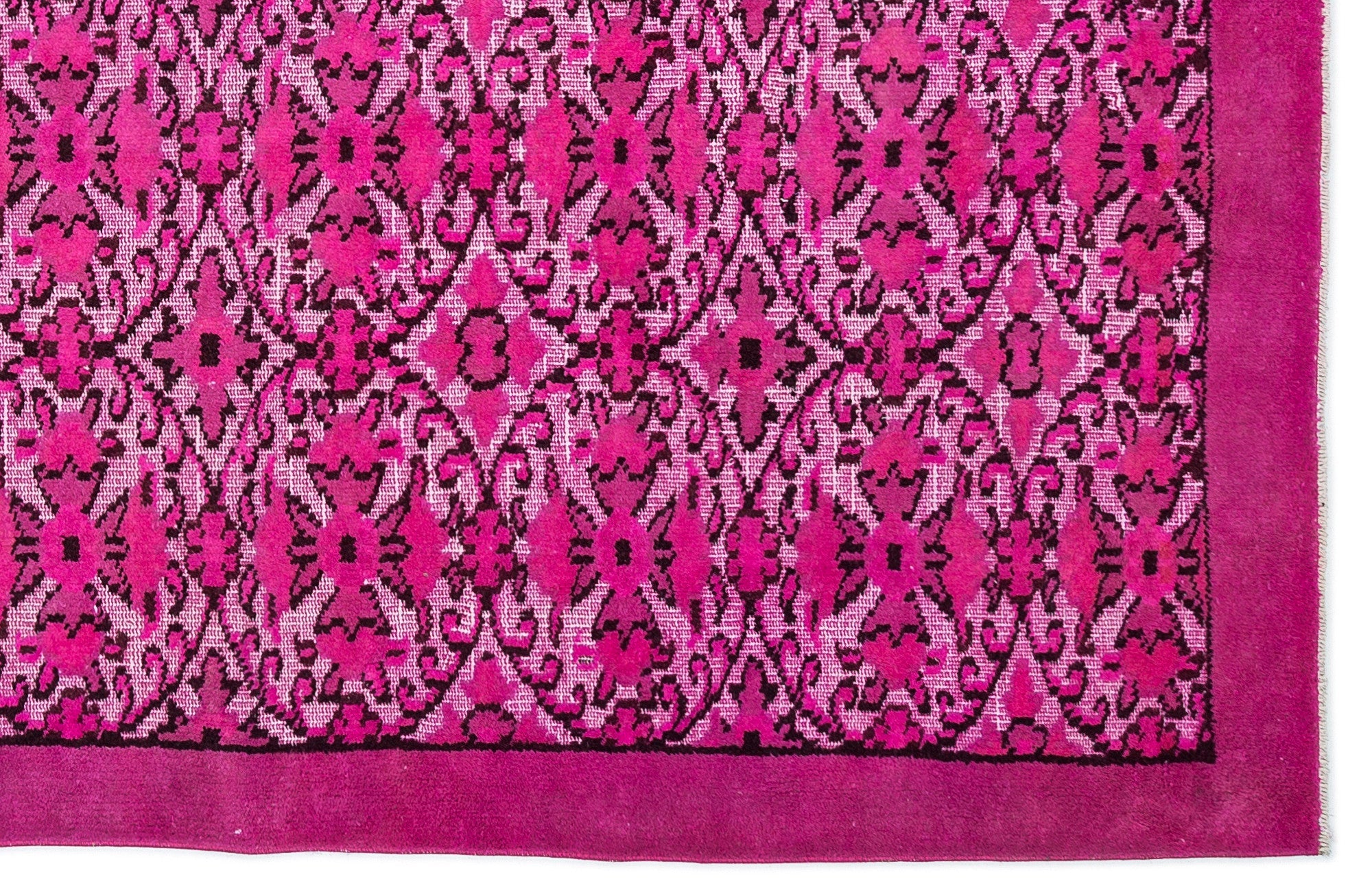Purplea Pink Vintage Wool Handmade Area Rug 6'2" x 9'8"