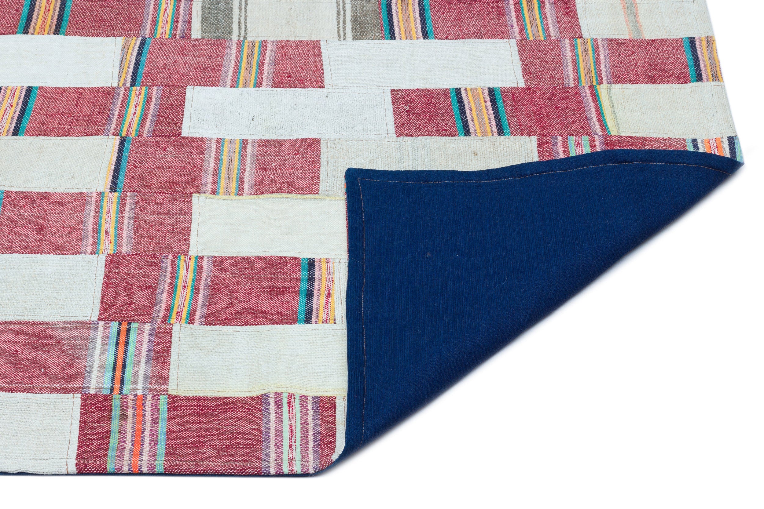 Teselya Beige Patchwork Wool Handmade Area Rug 2'9" x 5'1"