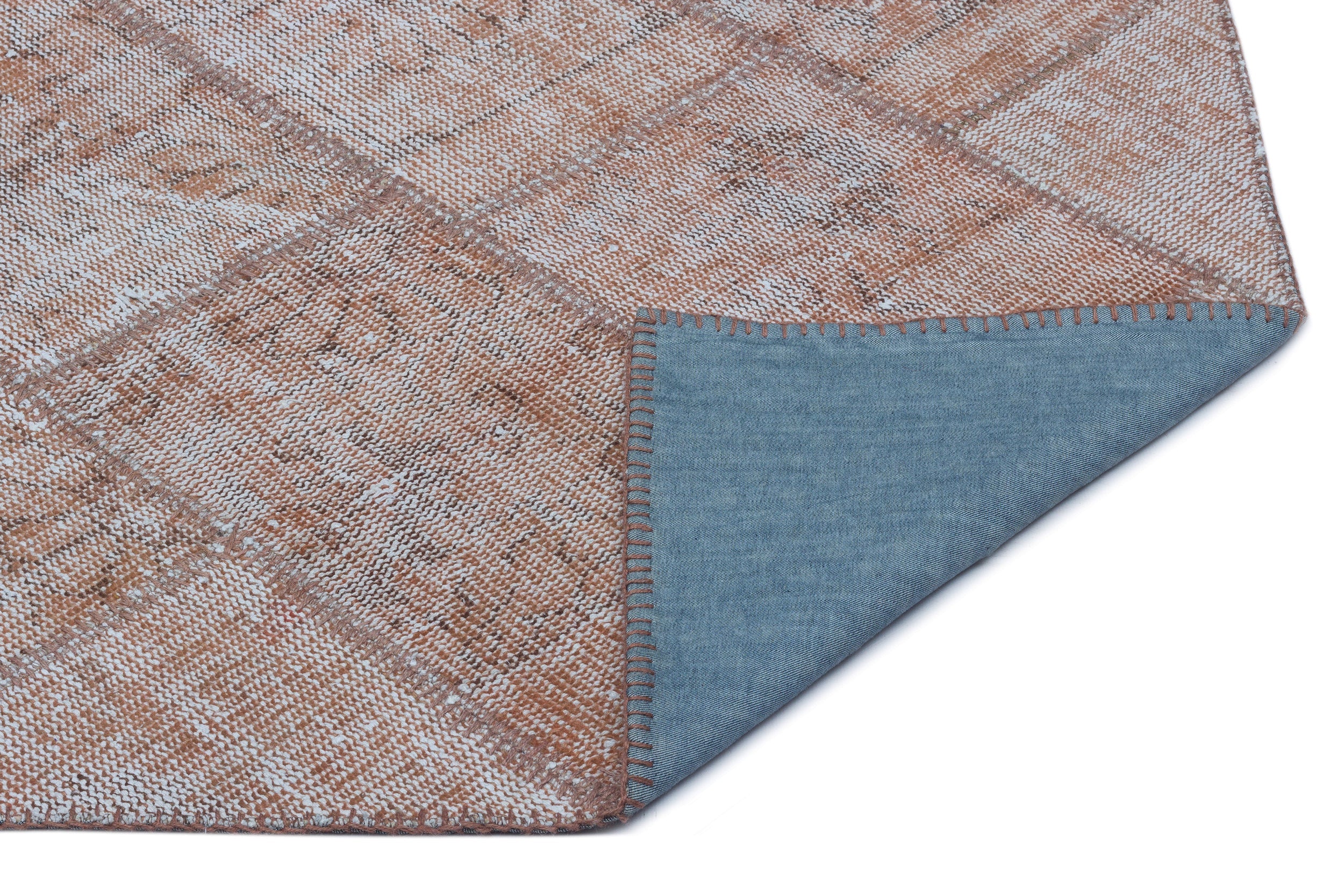 Iskece 24681 Brown Patchwork Wool Handmade Area Rug 2'7" x 4'11"