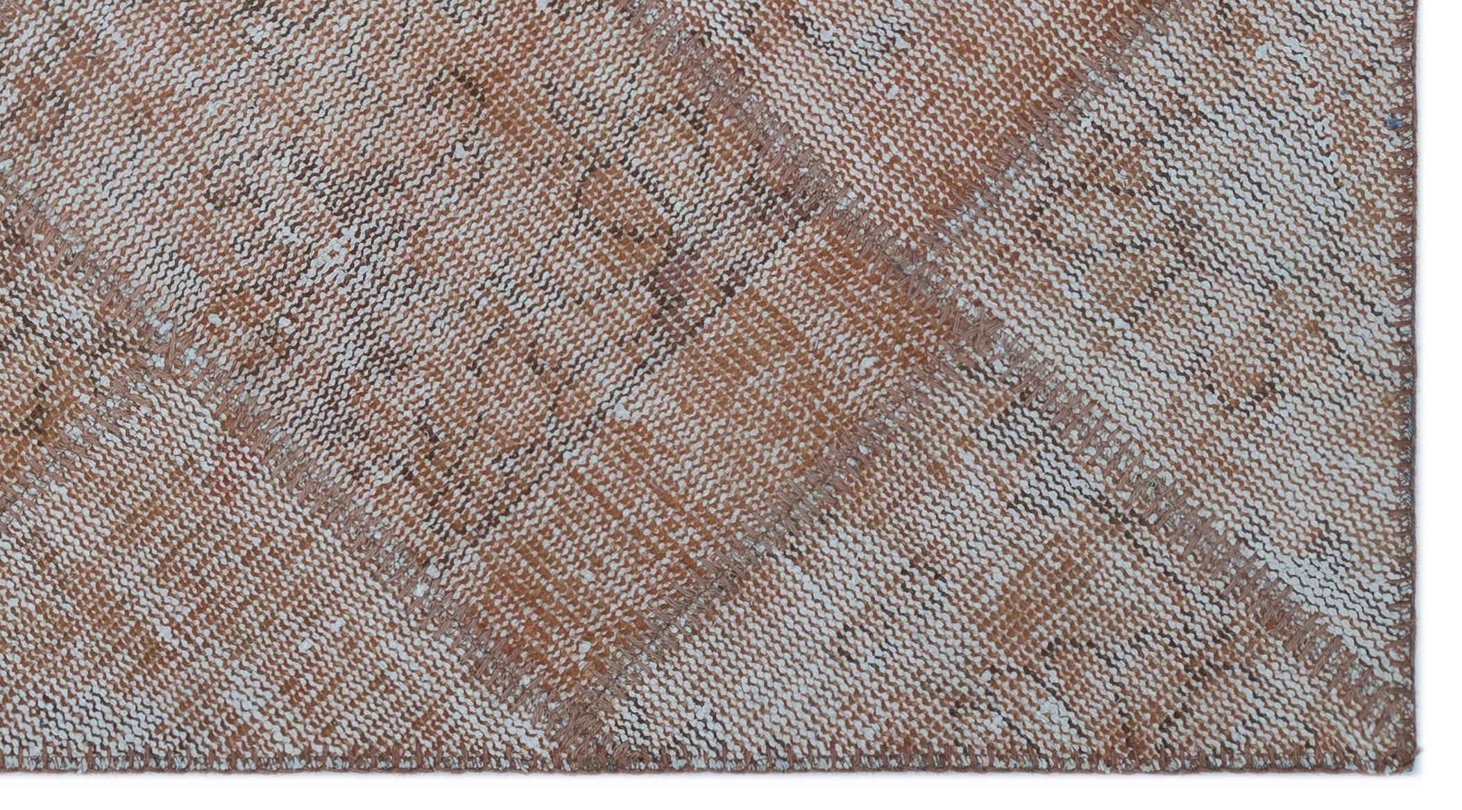 Iskece 24681 Brown Patchwork Wool Handmade Area Rug 2'7" x 4'11"