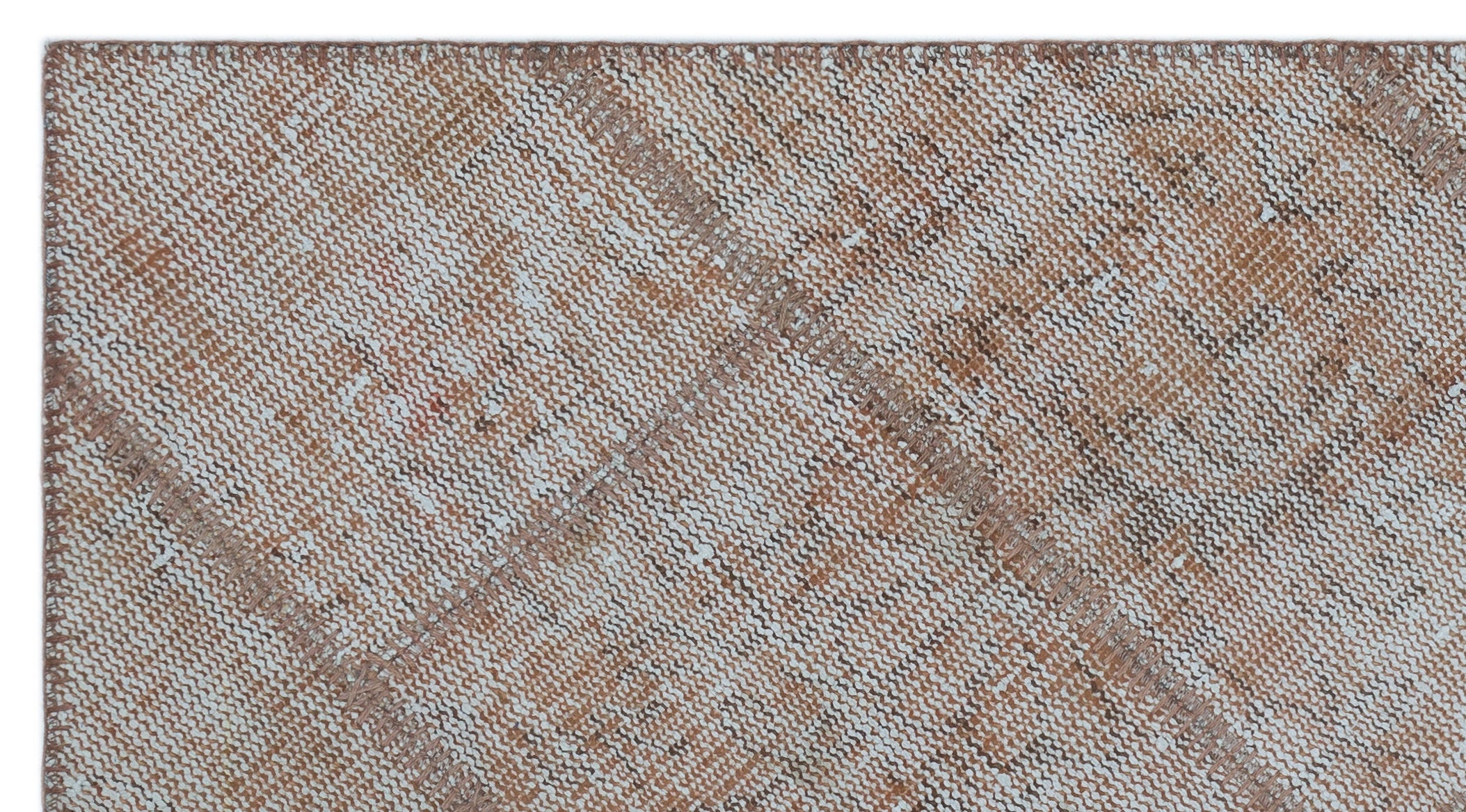 Iskece 24681 Brown Patchwork Wool Handmade Area Rug 2'7" x 4'11"