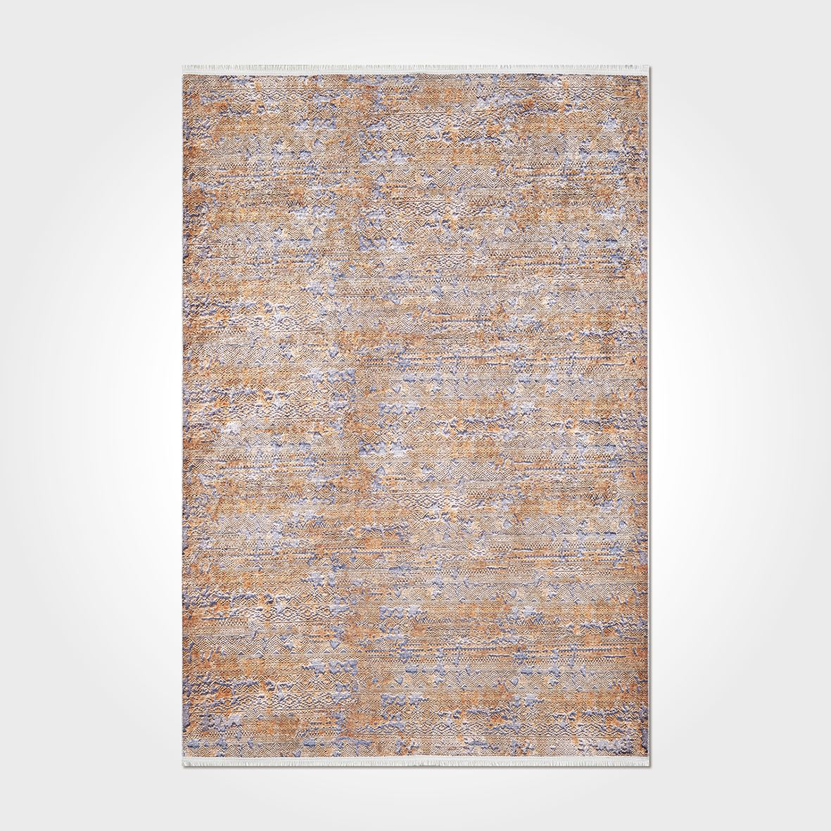 Vintage Chenille Area Rug - Washable Non Slip Cotton Polyester Rug | Flatweave Brown