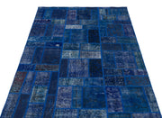 Iskece Blue Vintage Wool Handmade Area Rug 3'11" x 6'0"