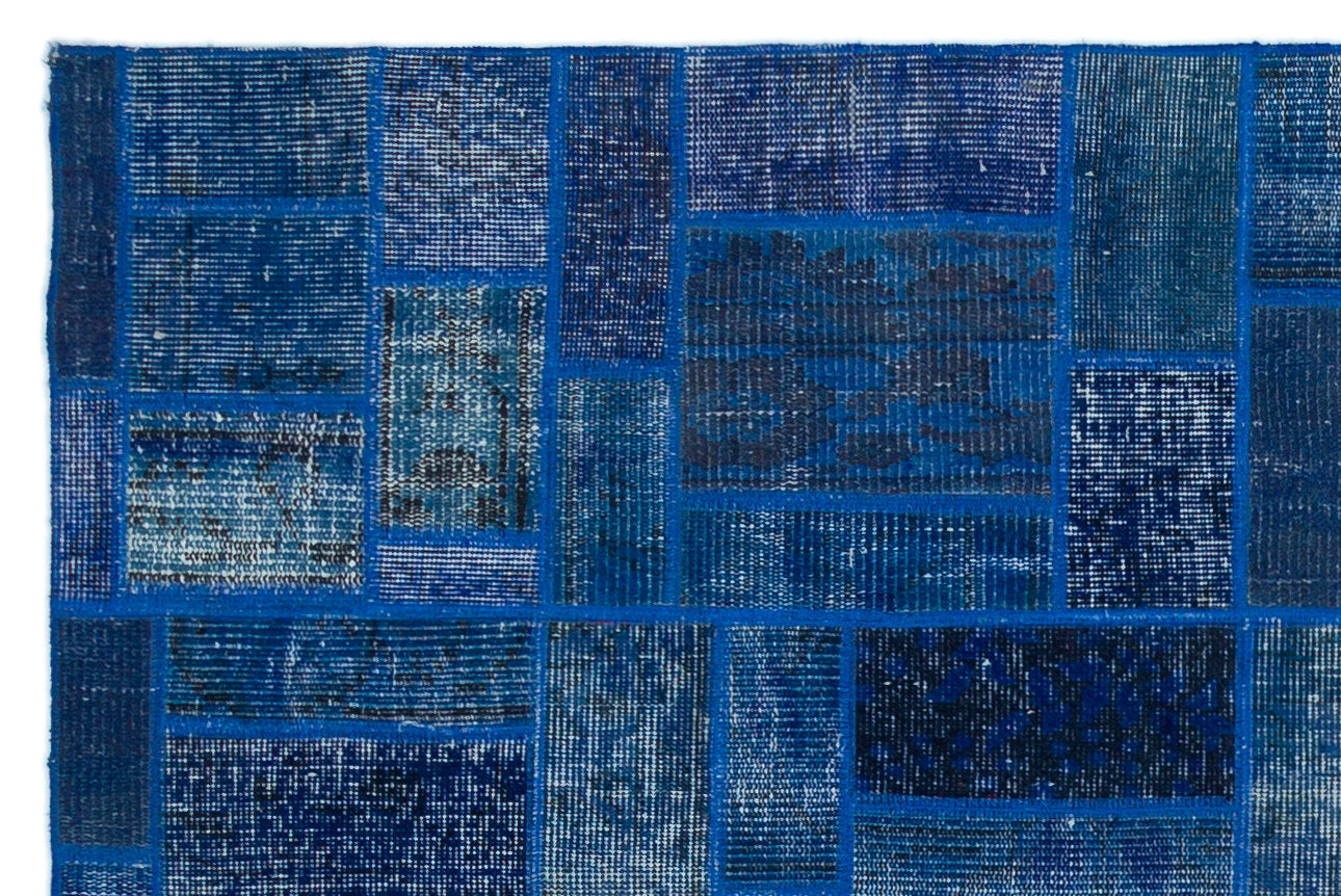 Iskece Blue Vintage Wool Handmade Area Rug 3'11" x 6'0"