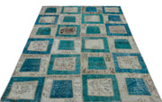 Iskece Turquoise Vintage Wool Handmade Area Rug 5'3" x 7'10"