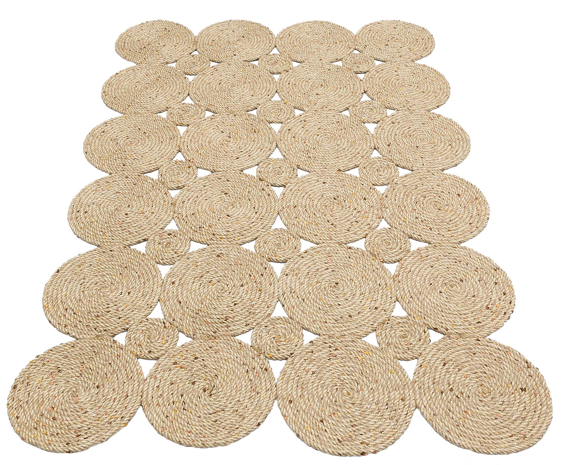 Beige Jute Rug – Geometric Pattern Flatweave Area Rug with Soft Texture
