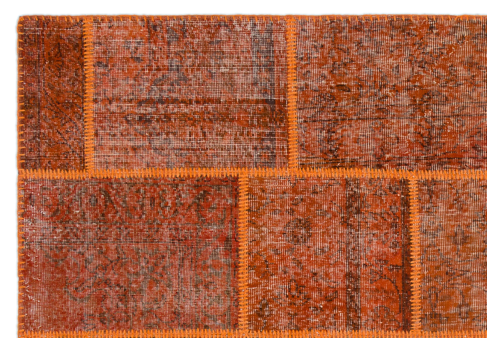 Iskece 25000 Orange Vintage Wool Handmade Area Rug 5'3" x 7'7"