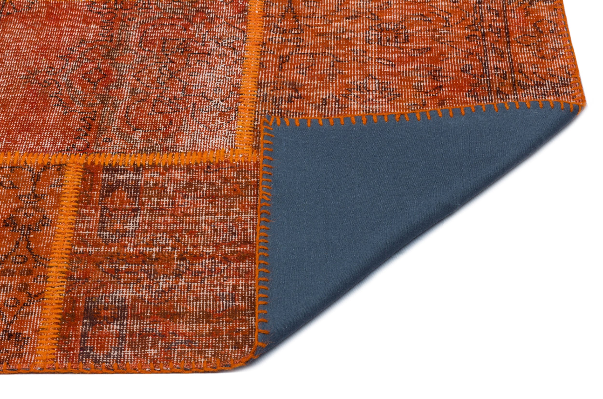 Iskece 25028 Orange Vintage Wool Handmade Area Rug 5'3" x 7'7"