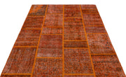 Iskece 25028 Orange Vintage Wool Handmade Area Rug 5'3" x 7'7"